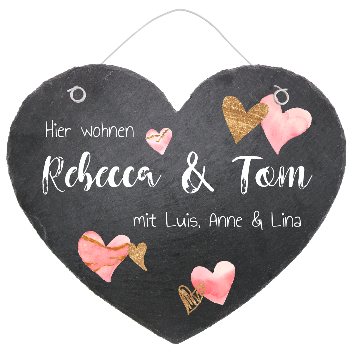 24 Produkte günstig Kaufen-Türschild in Herzform aus Schiefer mit Herzen in der Größe 24 cm. Türschild in Herzform aus Schiefer mit Herzen in der Größe 24 cm <![CDATA[Hinweis: Schieferschilder sind Naturprodukte mit möglichen Einschlüssen oder Verfärbu
