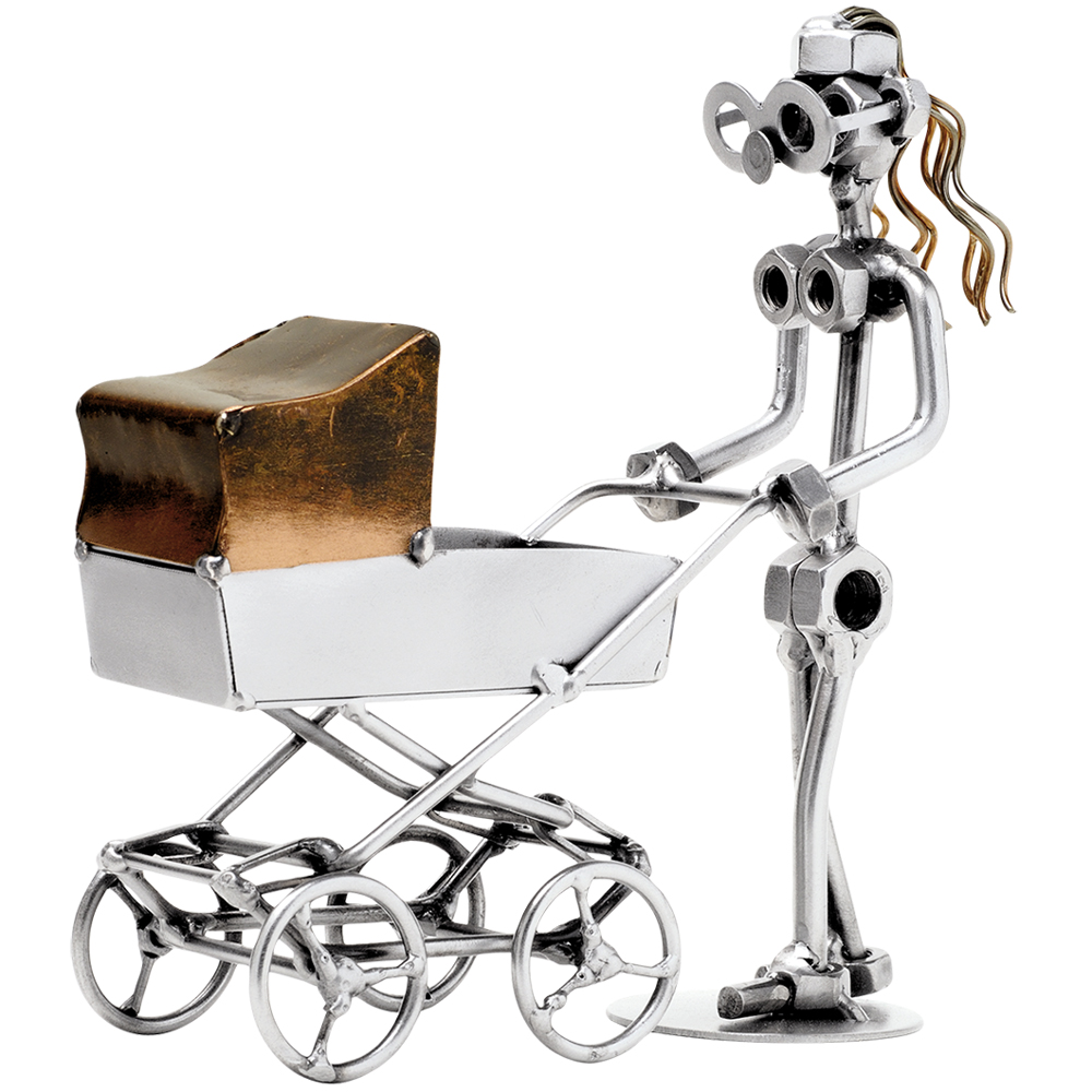 Auf Uns günstig Kaufen-Schraubenmännchen Frau mit Kinderwagen. Schraubenmännchen Frau mit Kinderwagen <![CDATA[Geben Sie einen Wunschtext an, wird das Schraubenmännchen gegen Aufpreis mit einem kleinen Schild mit Kette geliefert. Auf dem Schild ist Platz für eine pers