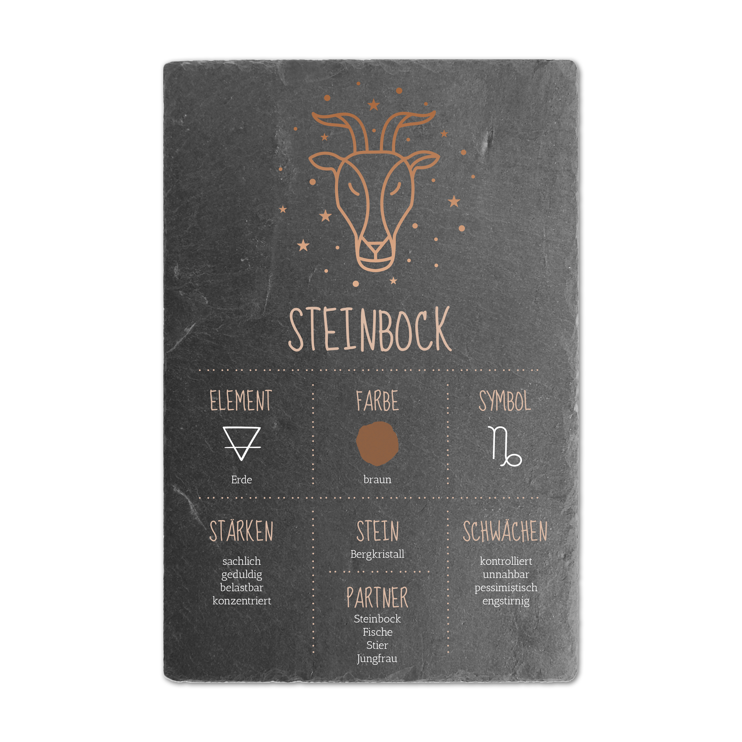 Schieferschild mit Sternzeichen – mehrere Größen | Capricorn