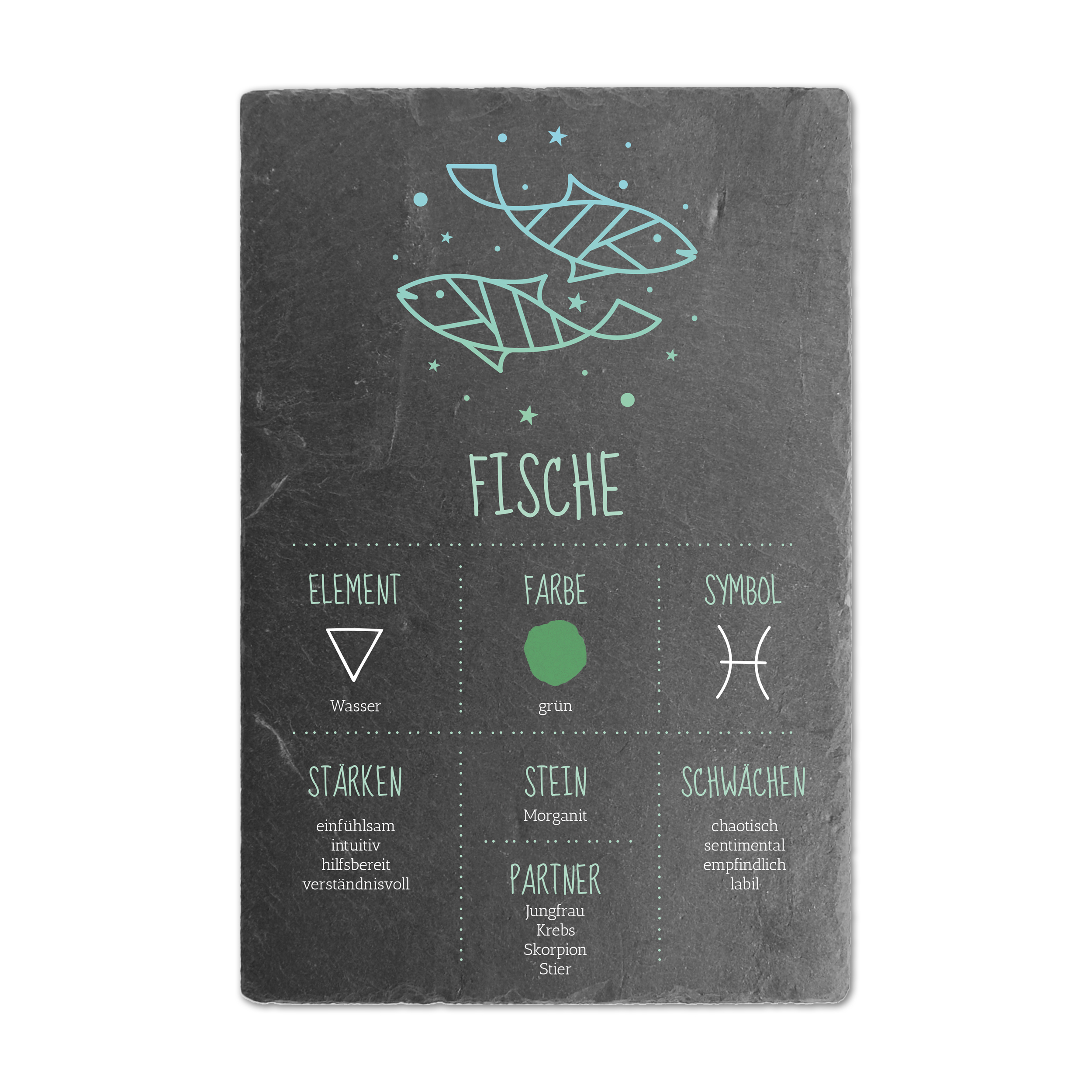 Schieferschild mit Sternzeichen – mehrere Größen | Pisces