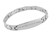 Ein zeitloses und persönliches Geschenk für Männer und Frauen! Verewigen Sie mit diesem Armband aus glänzendem Edelstahl die Koordinaten Ihres Lieblingsortes, des Hochzeitsortes, des Reiseziels, den ... Armband aus Edelstahl mit Gravur - Koordinatenarmband