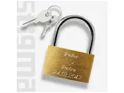 Liebesschloss mit Hochglanz-Diamantgravur