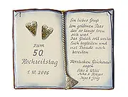 Artelithschild als Buch für Ehrungen und besondere Anlässe Größe: 27x22 cm 