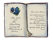 Artelithschild als Buch für Ehrungen und besondere Anlässe Größe: 27x22 cm 