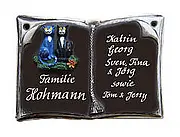 Buch als Keramikschild zu Ehrungen und besondere Anlässen - Größe: 20x14 …