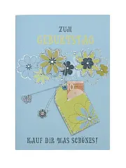 Geburtstagskarte für Geldgeschenke zum Geburtstag mit Briefumschlag