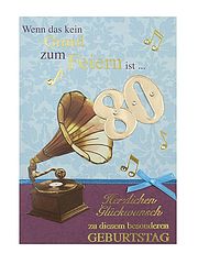 Besondere Geburtstagskarte für einen besonderen Geburtstag - den 80. Schenken Sie zum 80. Geburtstag ein schönes Geschenk und legen Sie die Klappkarte "80 - Wenn das kein Grund zum Feiern ist .. ... Geburtstagskarte zum 80. Geburtstag mit Briefumschlag