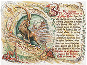 Ein eindrucksvolles und zeitloses Kunstwerk mit dem Sternzeichen Steinbock (22. Dezember - 20. Januar). Der dazu passende Spruch gibt dem Bild eine besondere Note. Das Bild ist ein Kunstdruck im A4- ... Sternbild Steinbock auf Antikpapier im A4-Format