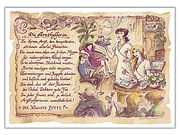 Dieses liebevoll gestaltete Kunstbild widmet sich dem Beruf Arzthelferin . Ein entsprechendes Gedicht verleiht diesem Bild eine ganz besondere Note: "Zu ihrem Arzt, dem kompetenten, strömen ... Zunftbild Arzthelferin auf Antikpapier im A4-Format