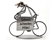 Schraubenmännchen Radfahrer mit Schild