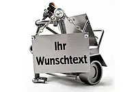 Schraubenmännchen Automechaniker mit Schild