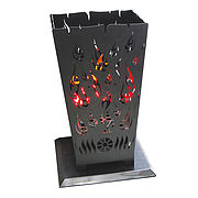 Der Flammenturm im Design Flamme ist ein Blickfang für Garten, Hof oder Terasse und lässt Ihr Feuer in einem ganz anderen Licht erstrahlen. Der Flammenturm wird aus Stahlblech gefertigt und mit einem ... Feuerkorb "Flammenturm" Design Flamme