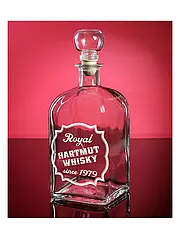Whiskykaraffe mit  graviertem Wunschtext - Stopfen Kugel Glas