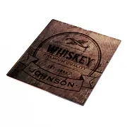 4er Set Untersetzer für Whiskyfans mit eigenem Namen Design 3