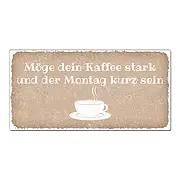 Aluschild im Vintage Look mit Wunschtext 300 x 150mm cappuccino