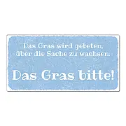 Aluschild im Vintage Look mit Wunschtext 300 x 150mm hellblau