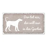 Aluschild im Vintage Look mit Wunschtext 300 x 150mm taupe