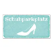 Aluschild im Vintage Look mit Wunschtext 300 x 150mm türkis