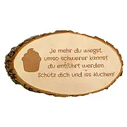 Holzschild für Wunschtext - oval