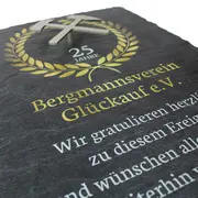 Schiefertafel als Geschenk für Bergbaufreunde
