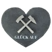 Bergbaugeschenk Schieferhzer mit Bergmannsgruß