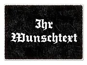 Black Vintage Schild mit Wunschtext