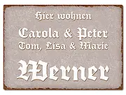 Blechschild mit Wunschtext A4 taupe/braun