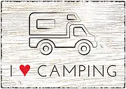 Blechschild Wohnmobil I love Camping