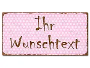 Dekoschild im Retro Look mit Polka Dots 300 x 150mm Polka Dots rosa