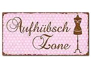 Dekoschild im Retro Look mit Polka Dots 300 x 150mm Polka Dots rosa