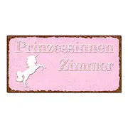 Dekoschild im Vintage Look mit Wunschtext 200 x 100mm pastellrosa/braun