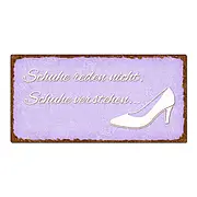 Dekoschild im Vintage Look mit Wunschtext 200 x 100mm pastellviolett/braun