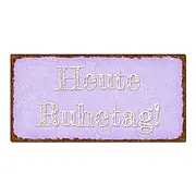 Dekoschild im Vintage Look mit Wunschtext 200 x 100mm pastellviolett/braun