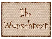 Farbiges Aluschild mit Polka Dots und Wunschtext A4 Polka Dots cappuccino