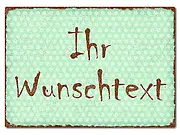 Farbiges Aluschild mit Polka Dots und Wunschtext A4 Polka Dots pastellmint