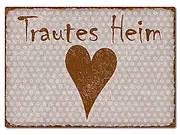 Farbiges Aluschild mit Polka Dots und Wunschtext A4 Polka Dots taupe