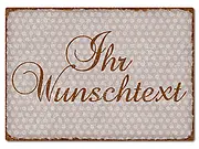 Farbiges Aluschild mit Polka Dots und Wunschtext A4 Polka Dots taupe