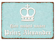 Farbiges Blechschild mit Wunschtext A4 pastelltürkis/braun