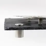 Geschenk für Bergleute - Edelstahl auf Schiefer – mit Schlägel und Eisen 