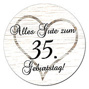 Das Schild zum 35. Geburtstag können Sie mit Ihrem individuellen Wunschtext gestalten. Das Geburtstagsschild in einer modernen Auflage passt zum angesagten Vintage- Look. Für die Vintage ... Geschenk zum 35. Geburtstag - Schild im Vintage Design