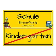 Schild zum Schulanfang
