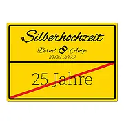 Schild zur Silberhochzeit