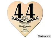 Holzherz mit Wunschtext zum 44.Geburtstag rustikal