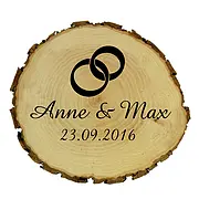Baumscheibe mit Namen