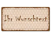 Retro Schild mit Polka Dots 200 x 100mm Polka Dots cappuccino