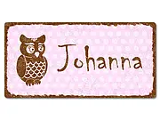 Retro Schild mit Polka Dots 200 x 100mm Polka Dots pastellrosa