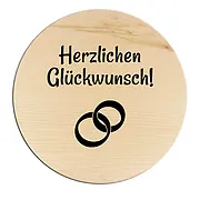 Rundes Holzschild mit Wunschtext