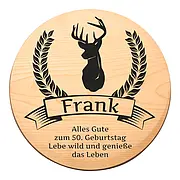 Geburtstagsschild mit Hirsch