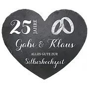 Schieferherz zur Silberhochzeit