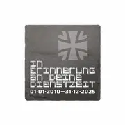 Schieferplatte 20 x 20 cm mit Dienstzeit